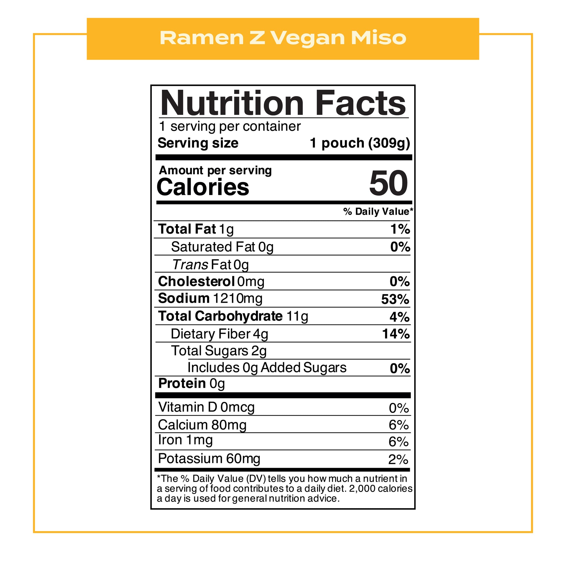 Ramen Z Vegan Miso Ramen Nutrition Fact