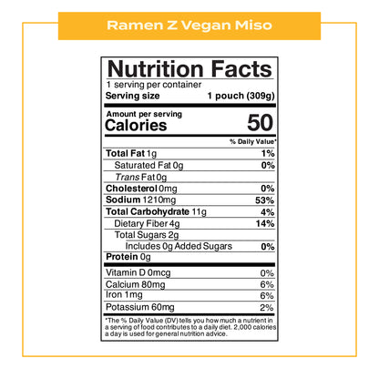 Ramen Z Vegan Miso Ramen Nutrition Fact