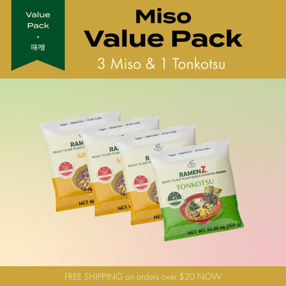 Ramen Z Vegan Gluten Free Ramen Miso Value Pack