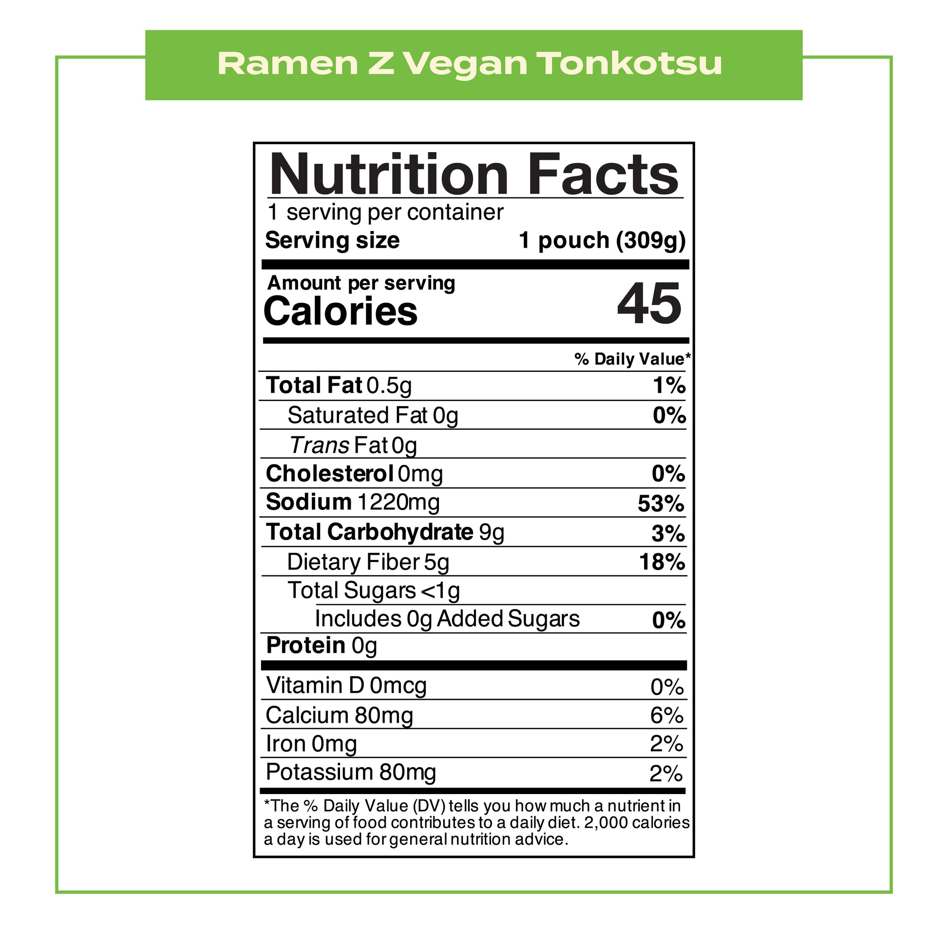 Ramen Z Vegan Tonkots Ramen Nutrition Facts